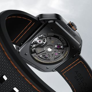 AGELOCER Original Volcano Series Men's Skeleton Mechanical Watch Blue