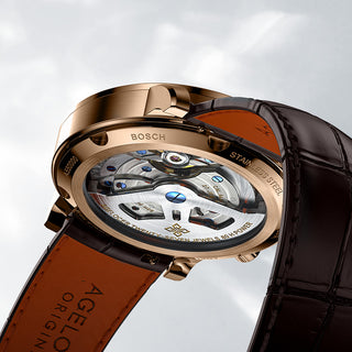 AGELOCER Original Universal Time Series Gold Automatic Mechanical Watch Men-Zircon Edition