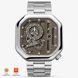 AGELOCER Original Co-branded Racing Series Skeleton Automatic Mechanical Men Watch Steel Strap