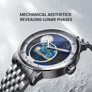 AGELOCER Original Astronomer Series Men Automatic Mechanical Watches Casual Stainless Steel