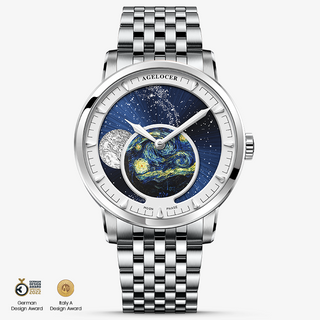 AGELOCER Original Astronomer Series Men Automatic Mechanical Watches Stainless Steel