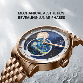 AGELOCER Original Astronomer Series Men Automatic Mechanical Watches Gold Stainless Steel