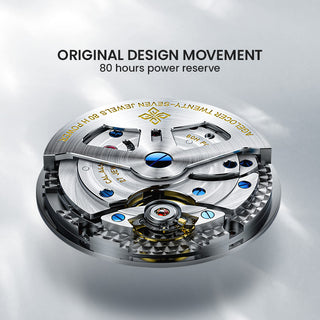 AGELOCER Original Astronomer Series Men Automatic Mechanical Watches Galaxy Silver