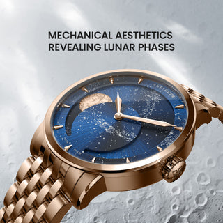 AGELOCER Original Astronomer Series Men Automatic Mechanical Watches Galaxy Gold