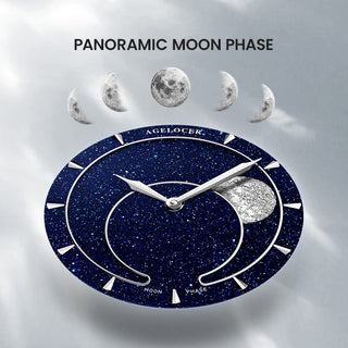 AGELOCER Original Astronomer Series Panoramic Moon Phase Luxury Men Automatic Mechanical Watch Silver