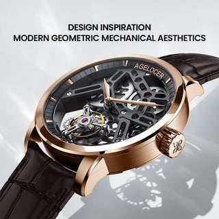 AGELOCER Original Free-sprung Balance Flying Tourbillon Mechanical Watch Black Gold
