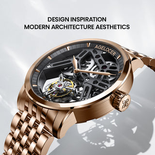 Agelocer gold tourbillon mechanical watch men