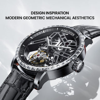 AGELOCER Original Luxury Hollow Free-sprung Balance Flying Tourbillon Watch -Zircon Version