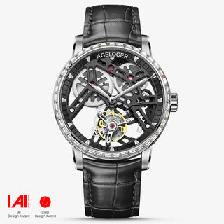 AGELOCER Tourbillon Male Series manuelle mechanische Uhren – Zirkon-Edition 