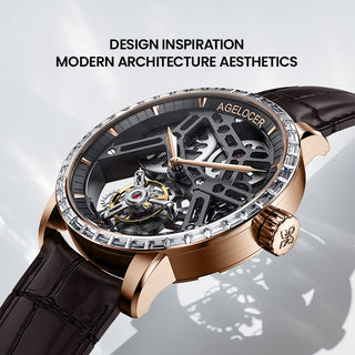 Agelocer gold tourbillon mechanical watch men