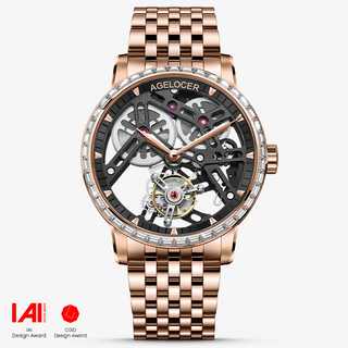 AGELOCER Original Tourbillon Series Luxury Manual Mechanical Men Watches Casual Stainless Steel