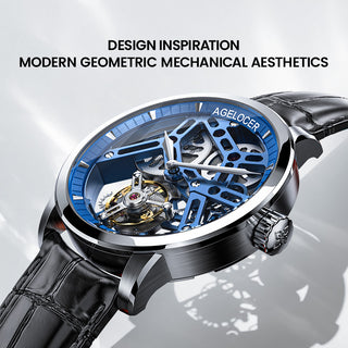 AGELOCER Original Free-sprung Balance Flying Tourbillon Manual Winding Skeleton Mechanical Watch Men