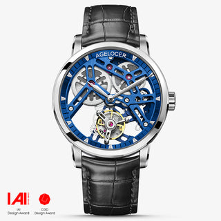 AGELOCER Original Skeleton Free-sprung Flying Tourbillon Classic Hand-wound Tourbillon Mechanical Watch Men