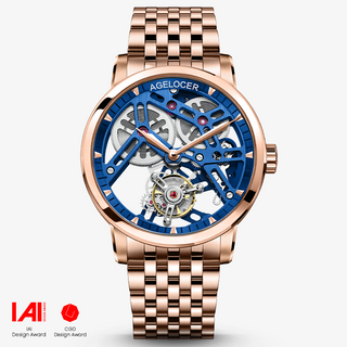 Agelocer gold tourbillon mechanical watch men