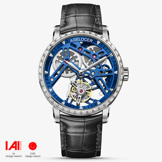 AGELOCER Tourbillon Male Series manuelle mechanische Uhren – Zirkon-Edition 