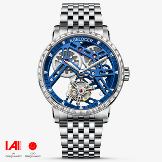 AGELOCER Original Tourbillon Series Luxury Manual Mechanical Men Watches Casual Stainless Steel