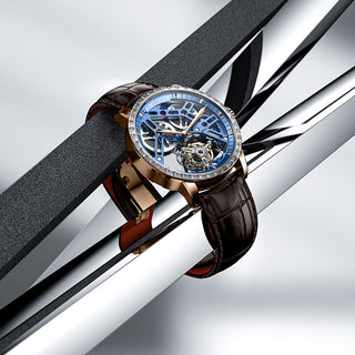 AGELOCER Original Luxury Free-sprung Balance Flying Tourbillon Watch-Zircon Version