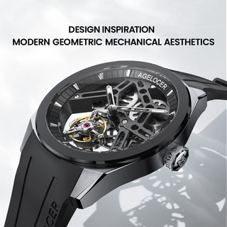 AGELOCER Original Tourbillon Series Skeleton Hand-wound Mechanical Watch Men- Ceramic Bezel Edition