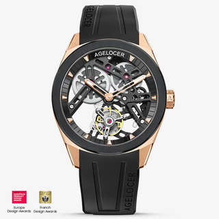 AGELOCER Original Tourbillon Series Skeleton Hand-wound Mechanical Men Watch- Ceramic Bezel Edition