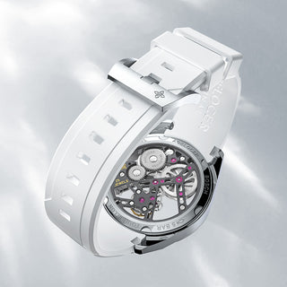 AGELOCER Original Manual Winding Flying Tourbillon Watch Men Skeleton Wathces-Rainbow Bezel