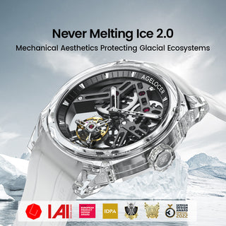 AGELOCER Limited Edition "Ice Never Melts" Free-sprung Crystal Tourbillon Watch