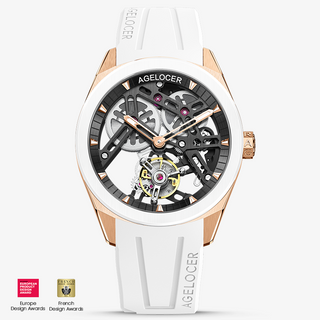 AGELOCER Original Tourbillon Skeleton Manual Winding Mechanical Watch Men- Ceramic Bezel Edition